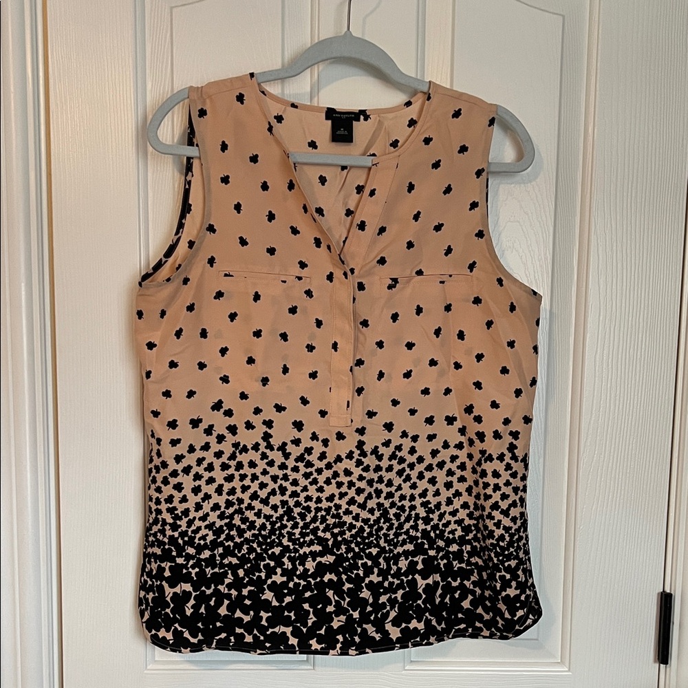 Ann Taylor Sleeveless Black and Tan Women's Top